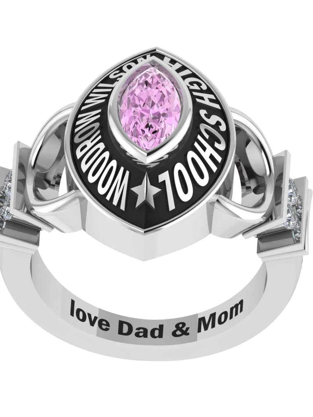 Sterling Silver CZ Class Ring – Personalized Graduation Gift