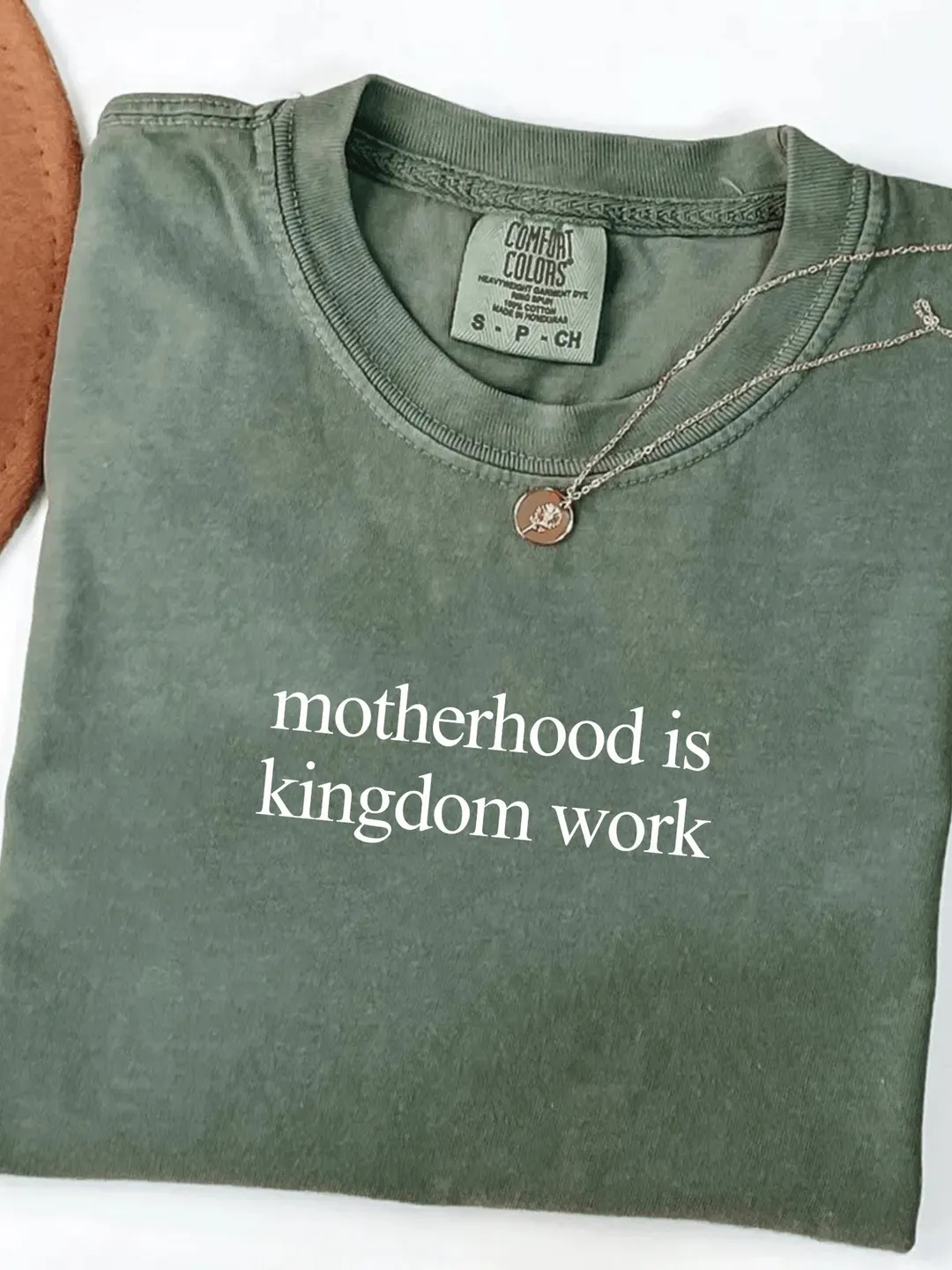 Comfort Colors Christian Mom Shirt for Women Mother is Kingdom Work Graphic Tee Christian Mama Gifts