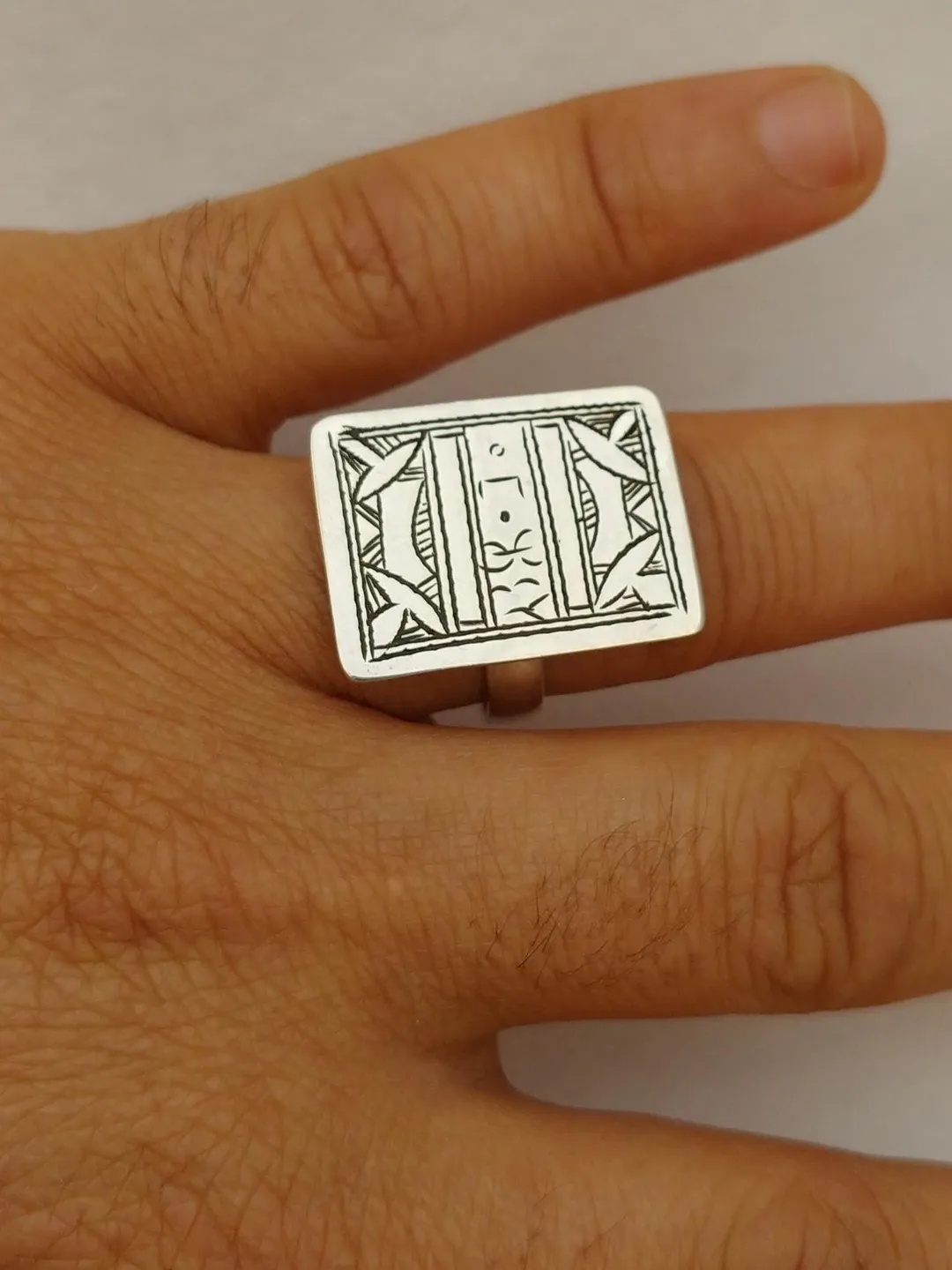 Moroccan Ring Silver Handmade Tuareg Rings Engraved Berber Tribal