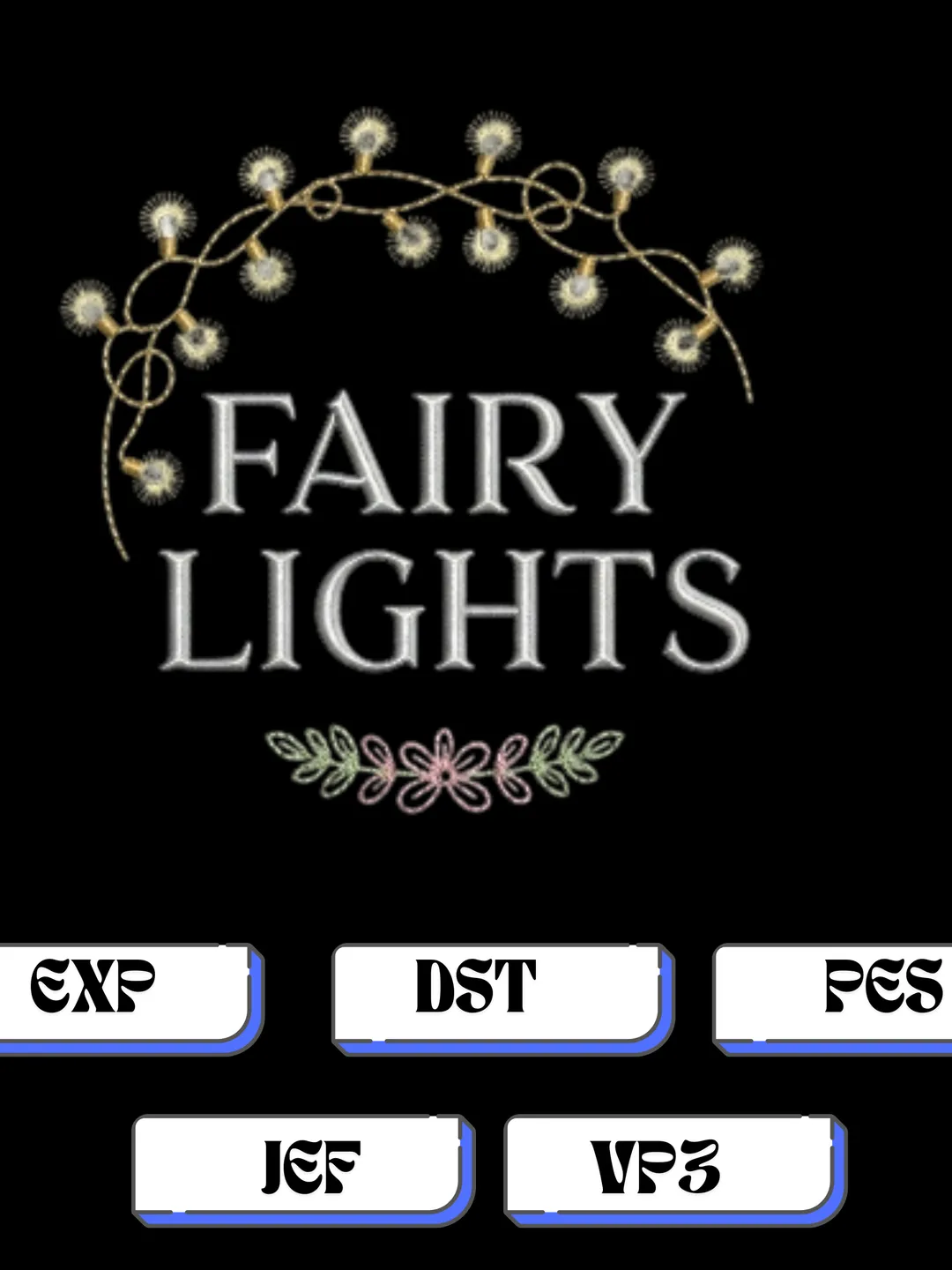 Exp File With String Fairy Lights Machine Embroidery Design File PES DST JEF VP3 EXP Formats ...