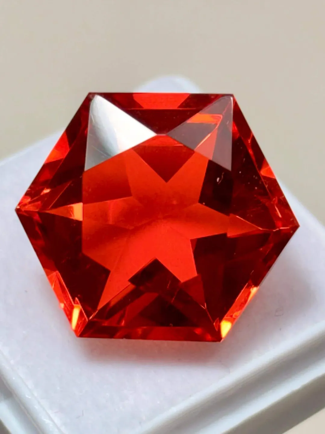 Lava Orange Topaz Gemstone | 22 Ct Hexagon Cut, Loose Stone