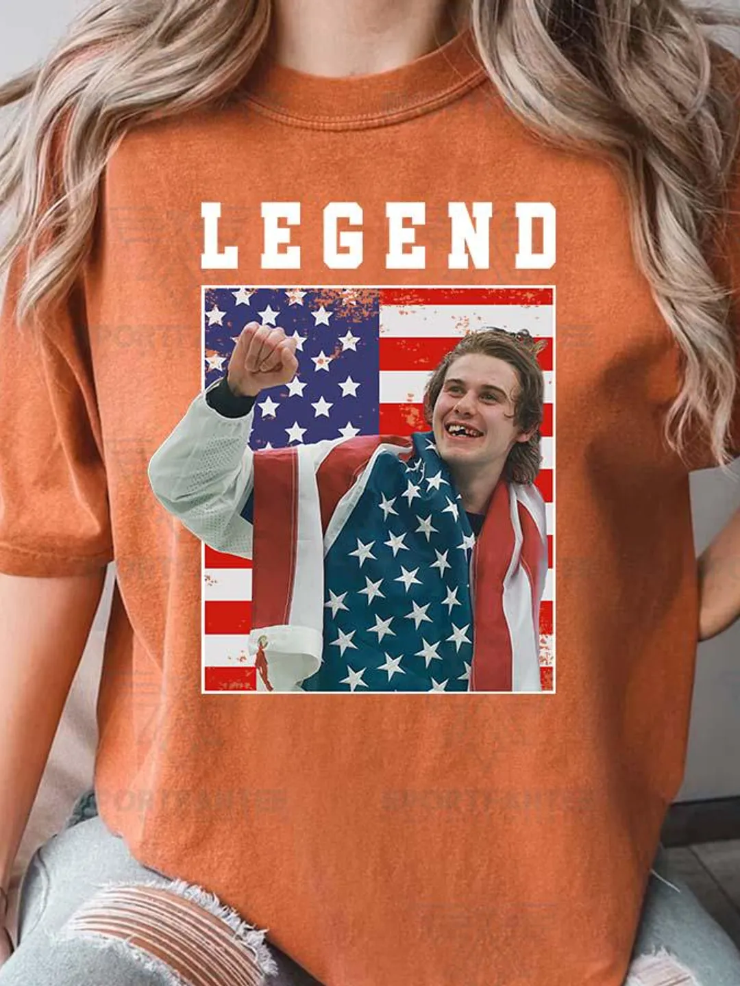 Jack Hughes USA Hockey Legend Comfort Colors T-Shirt, Patriotic Fan Tee