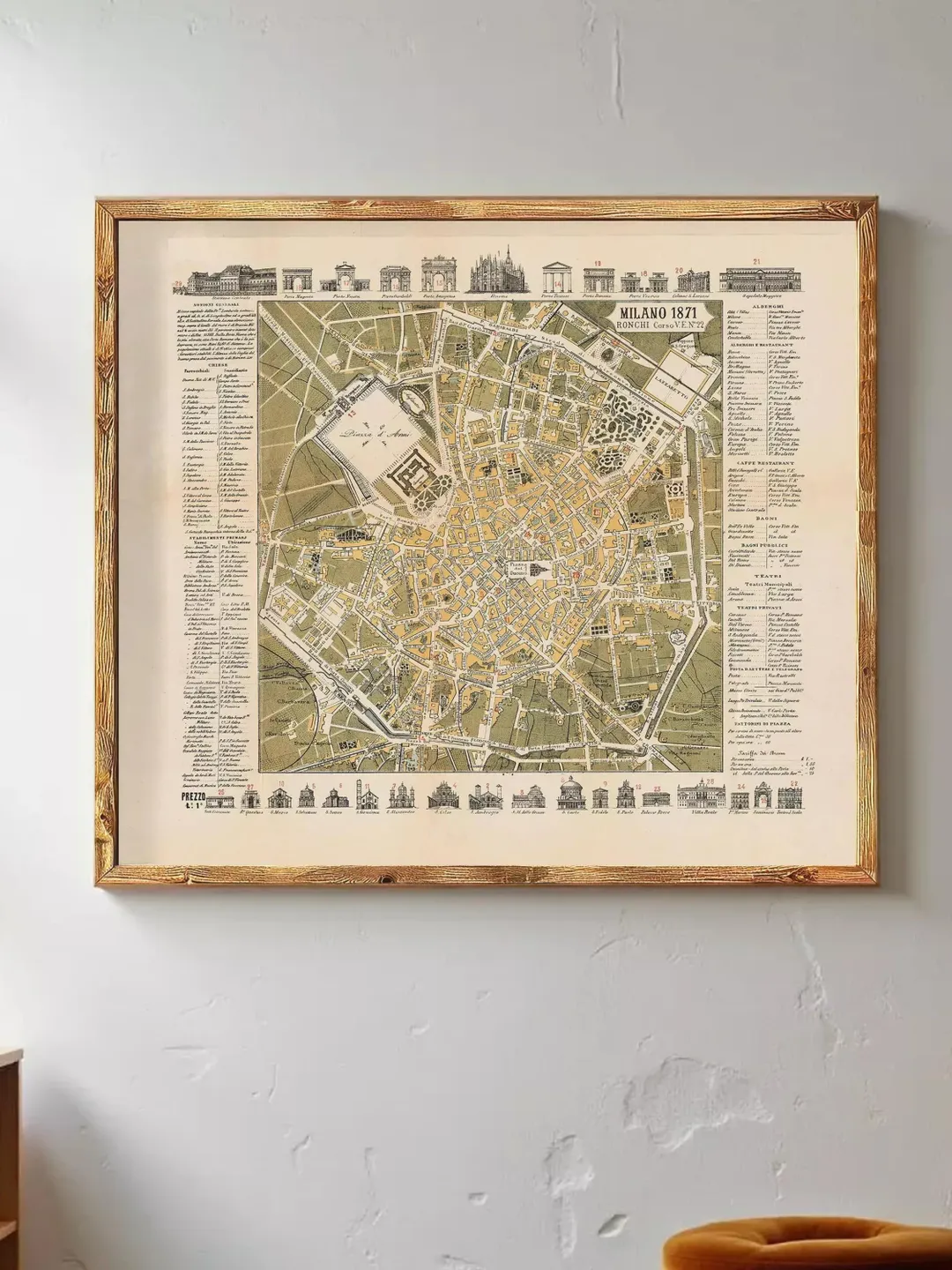 Milan Vintage Map Print 1871 | Italy City Plan