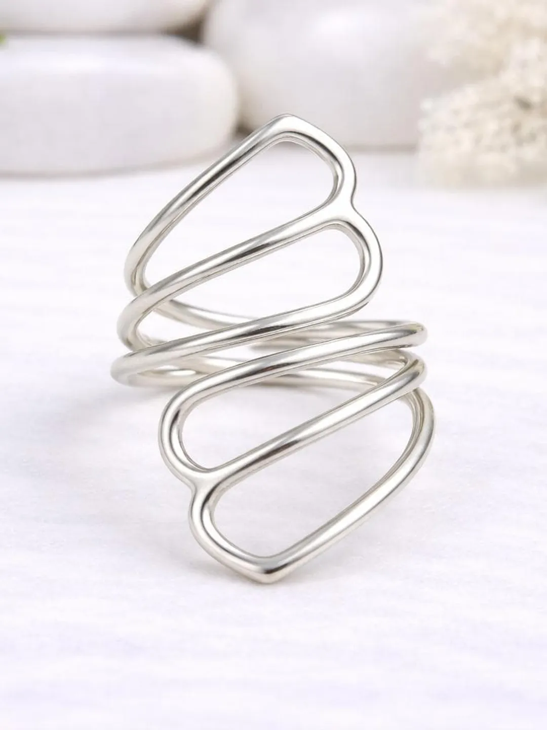 Handmade Sterling Silver Abstract Loop Ring | Modern Sculptural Jewelry