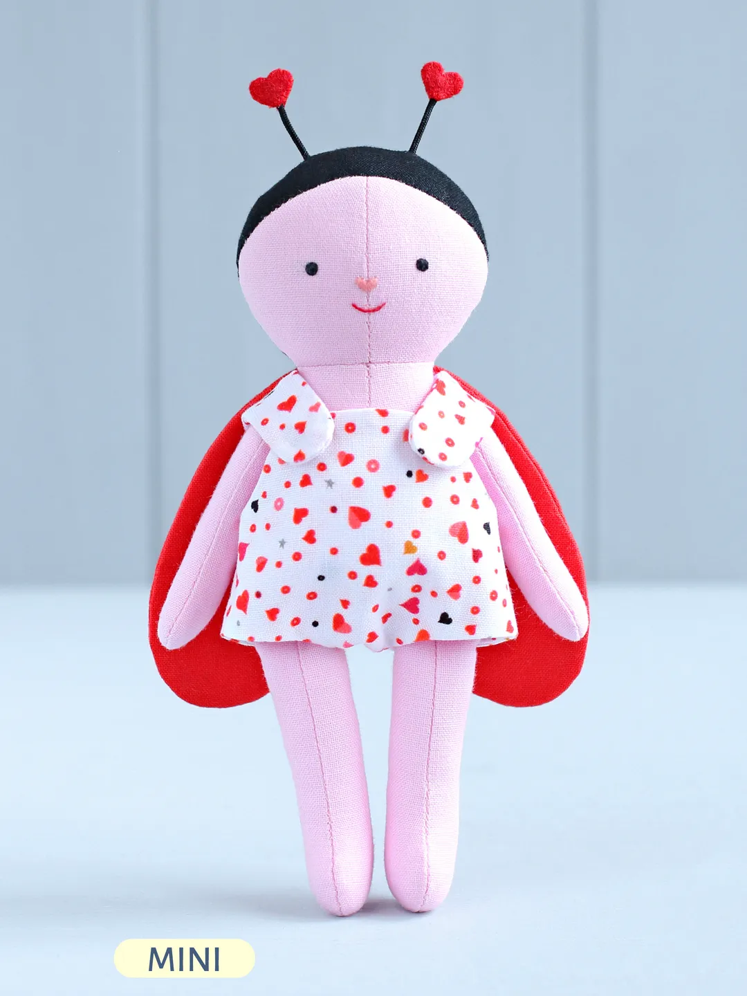 PDF Mini Love Bug Stuffed Animal (Valentine's Day Collection) Sewing Pattern