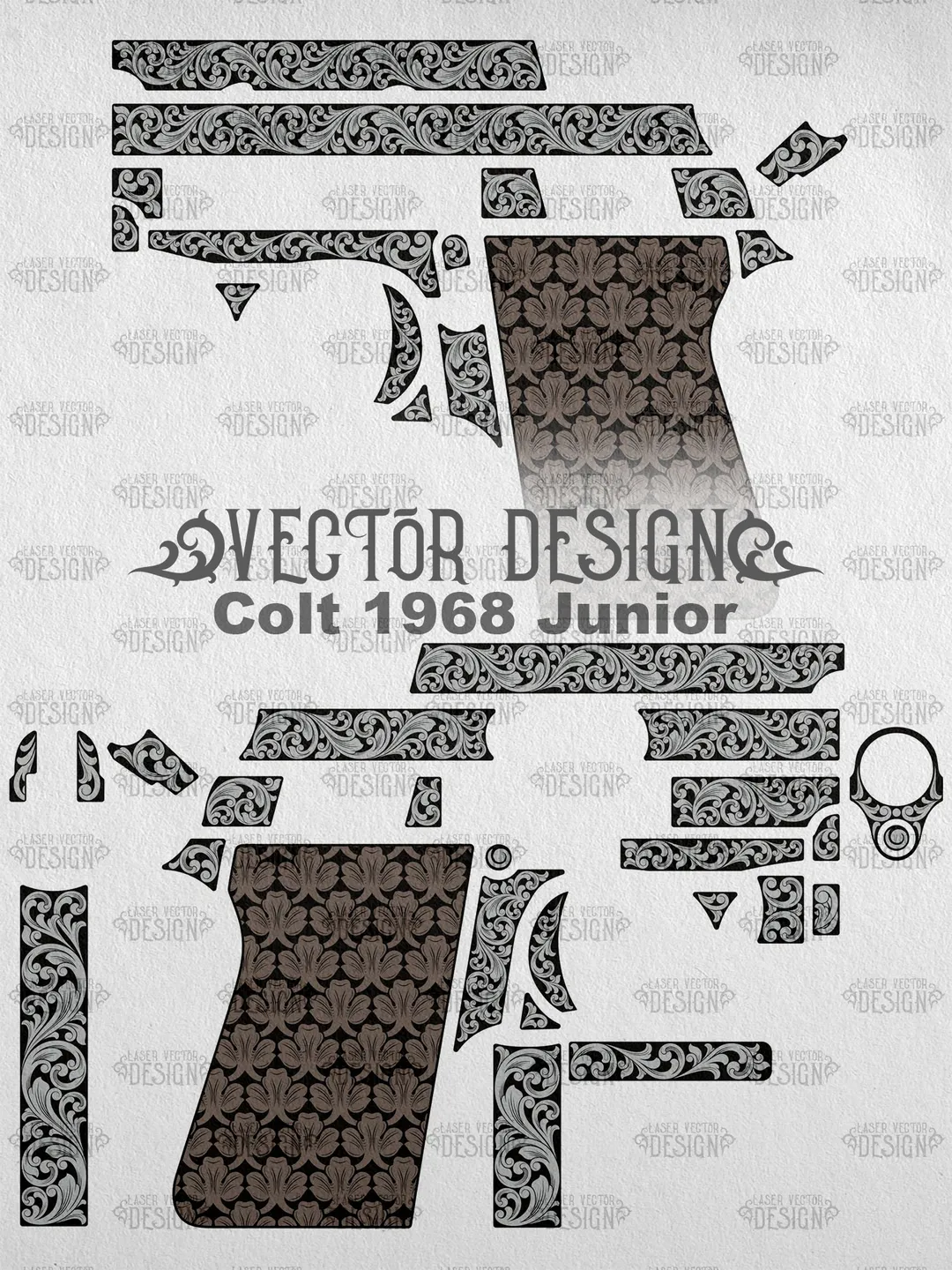 VECTOR DESIGN Colt 1903 32 ACP Scroll 1