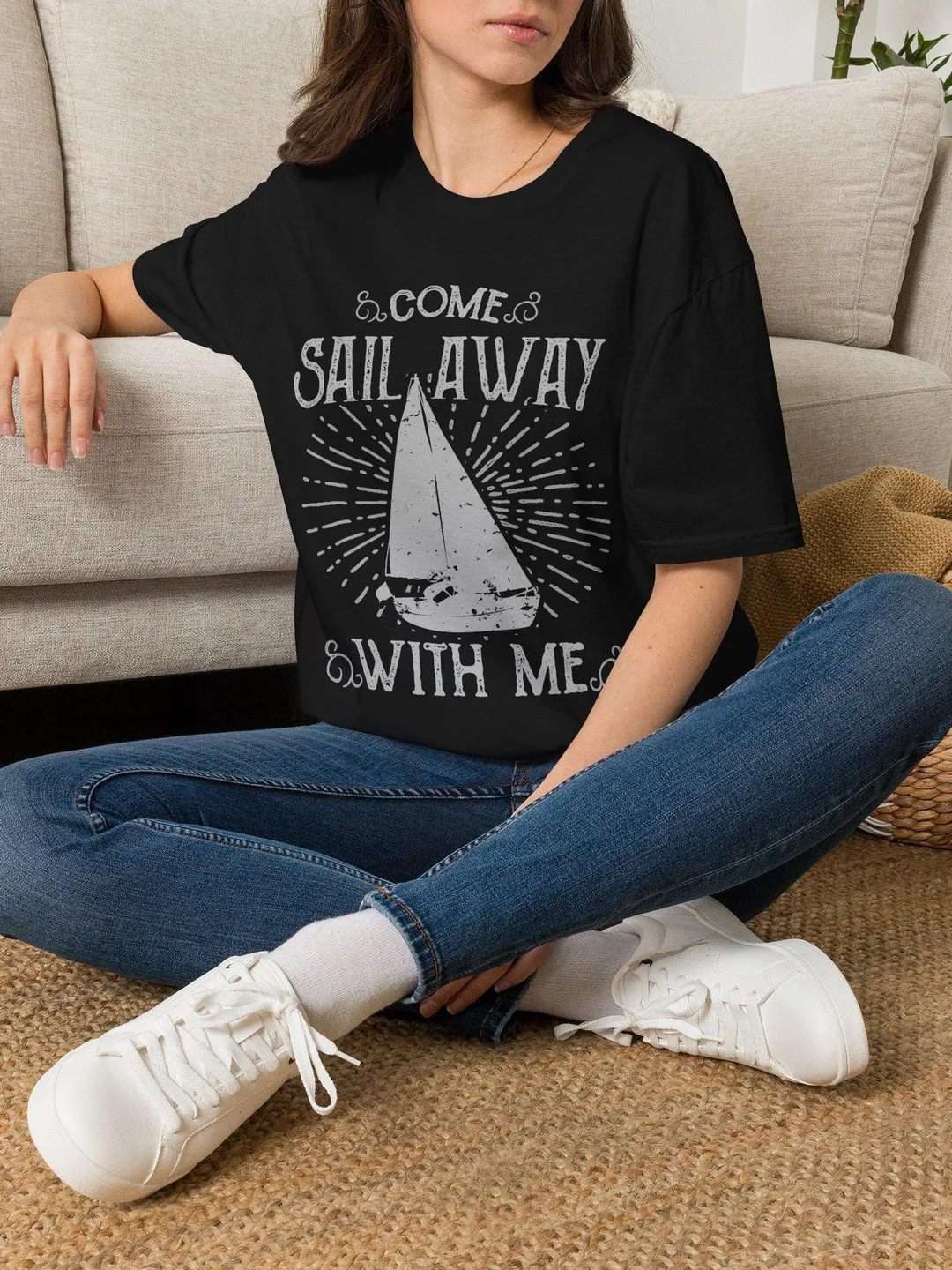 Come Sail Away shirt | Sailboat graphic tee, nautical typography