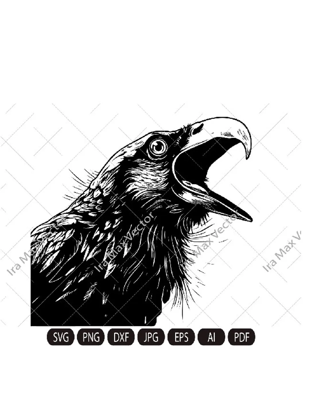Raven svg, Crow head,Crow face,Raven head, Raven Silhouette dxf,  Raven clipart,  Crow svg, bird svg, Crow angry svg, raven angry