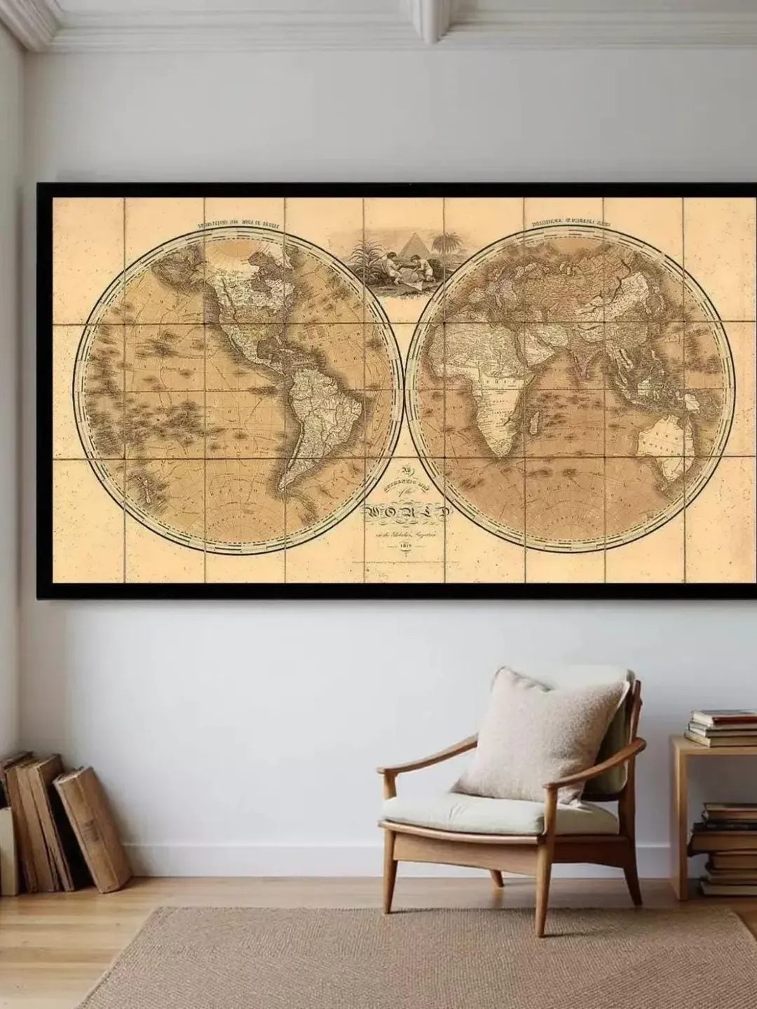 Antique World Map Print 1819 | Vintage Wall Art