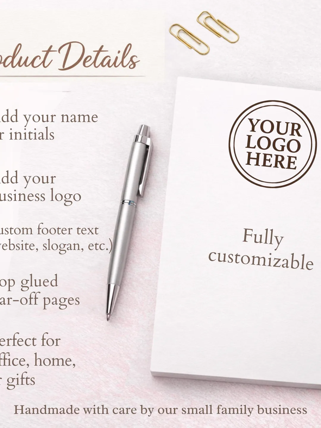 Saloon Notepad Personalized Hair Stylist Notepad | Custom Logo Salon Stationery ...
