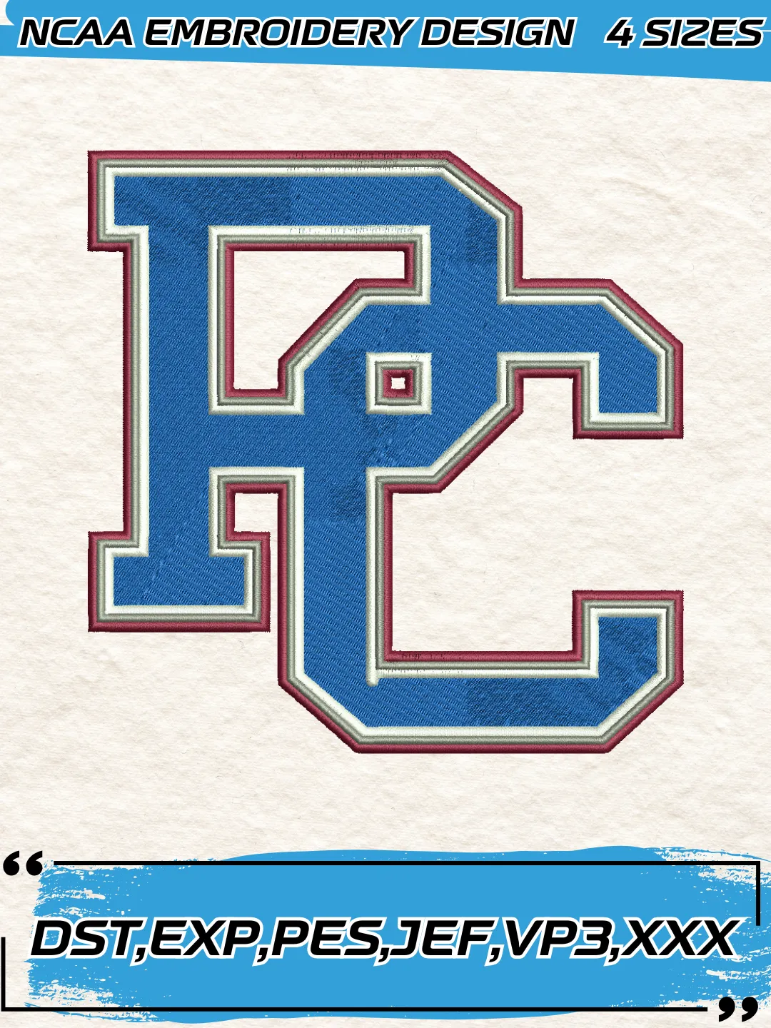 Presbyterian Blue Hose Logo Embroidery Design,NCAA Logo Embroidery Design,Machine Embroidery Design File,4 Sizes, Digital Download