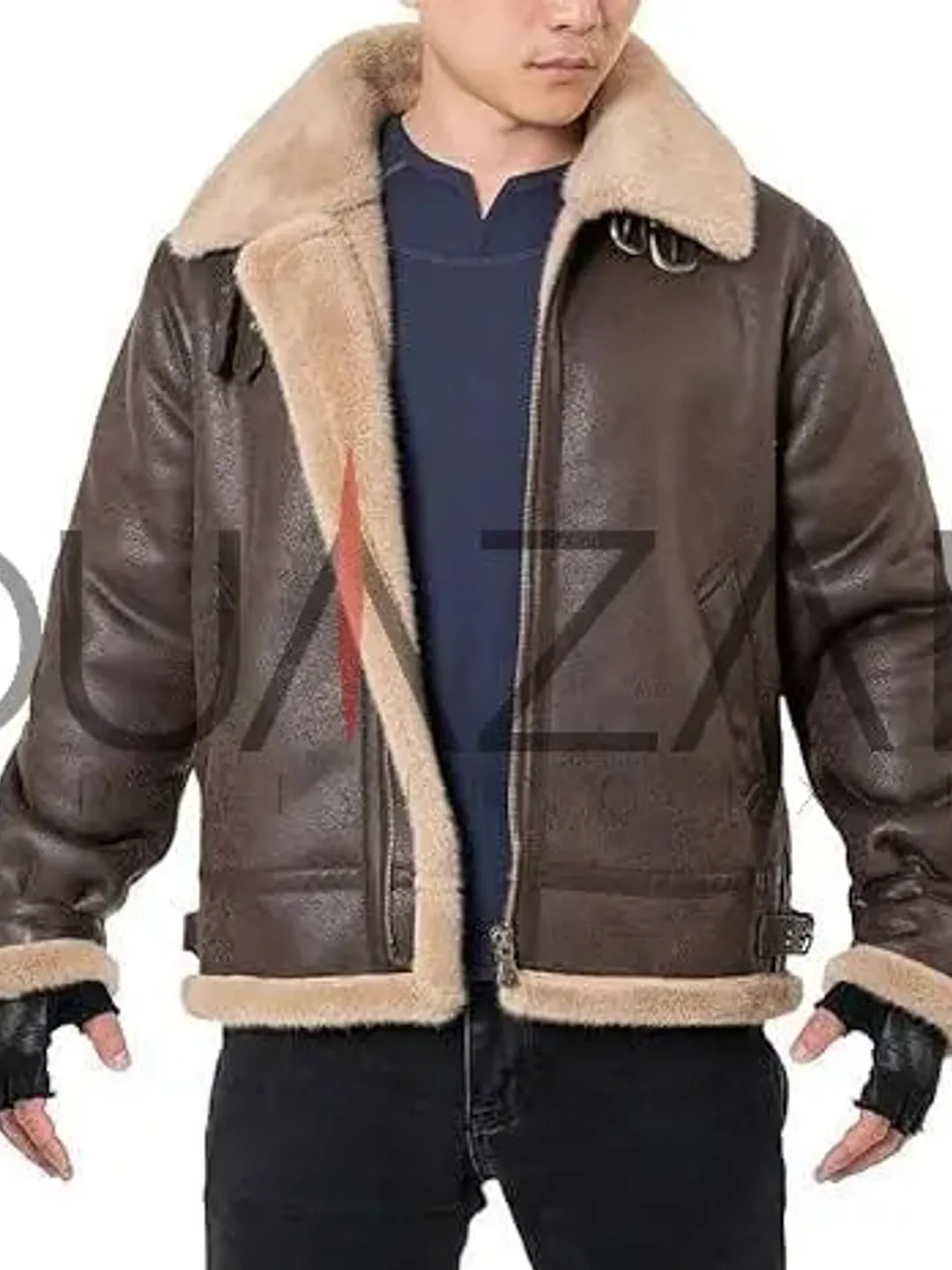 Leon Kennedy Resident Evil Jacket: Faux Leather Shearling Bomber