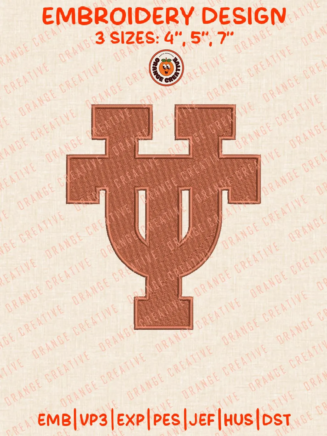 Texas Longhorns Embroidery Design, NCAA Team Logo Embroidery Design, Machine Embroidery Design File, 4 Sizes, Custom Size, Digital Download