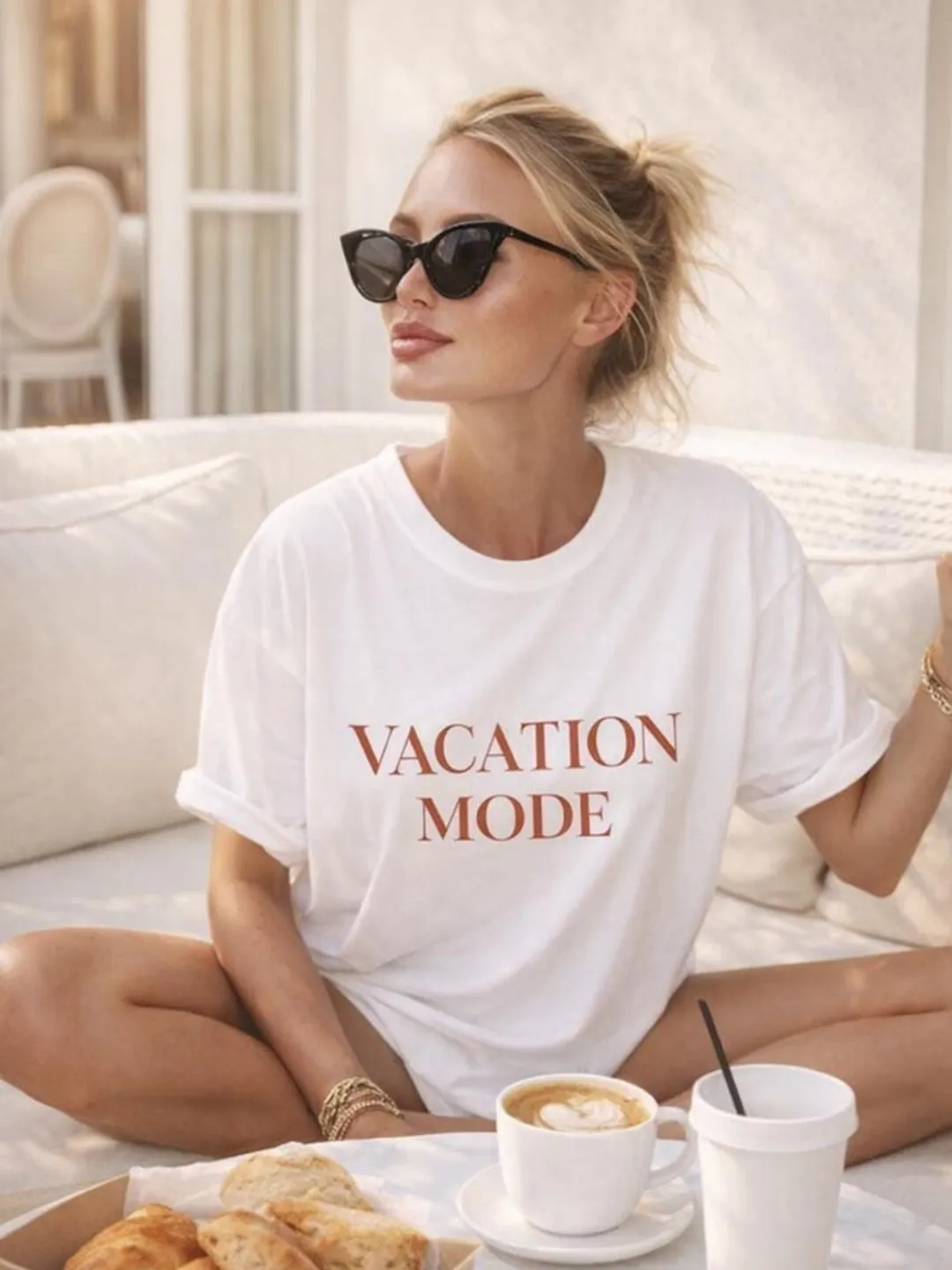 Vacation Mode Graphic Tee, Summer Beach Trip Shirt, Holiday Travel Apparel