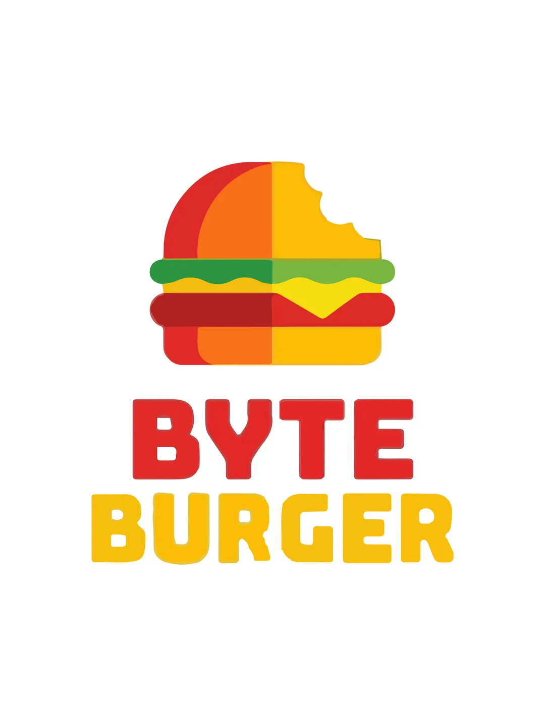 byte burger logo vector