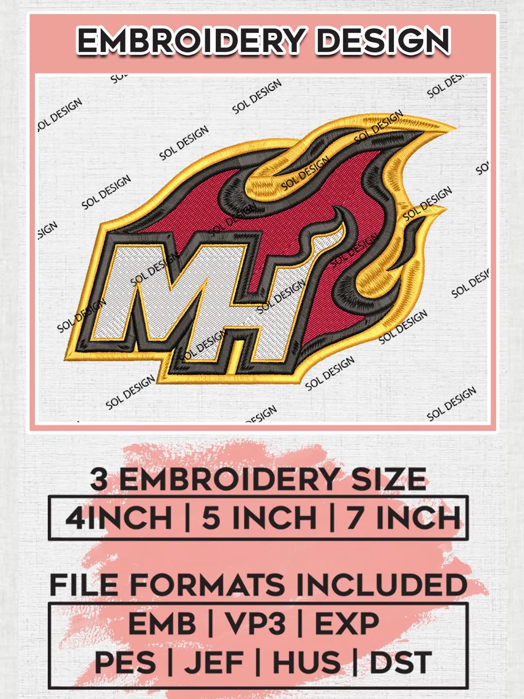 NBA Miami Heat Embroidery Files, NBA Machine Embroidery Designs, NBA Embroidery Design, NBA Heat Embroidery Designs, Machine Embroidery Designs, Digital Download