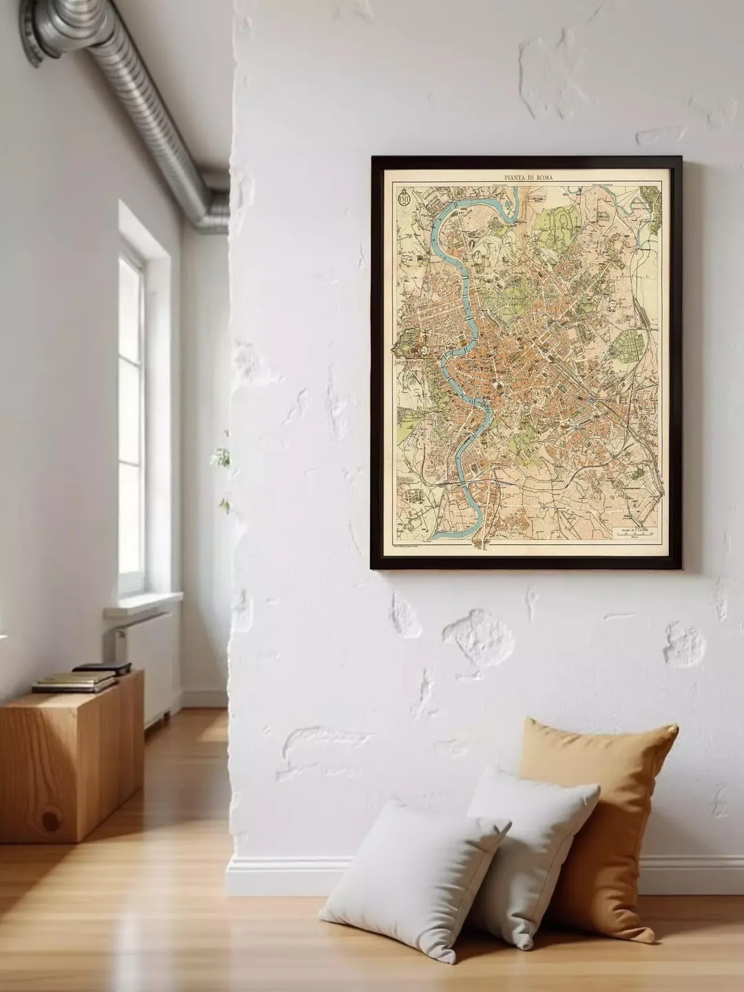 Vintage Rome Map Print | 1930s City Plan of Italy