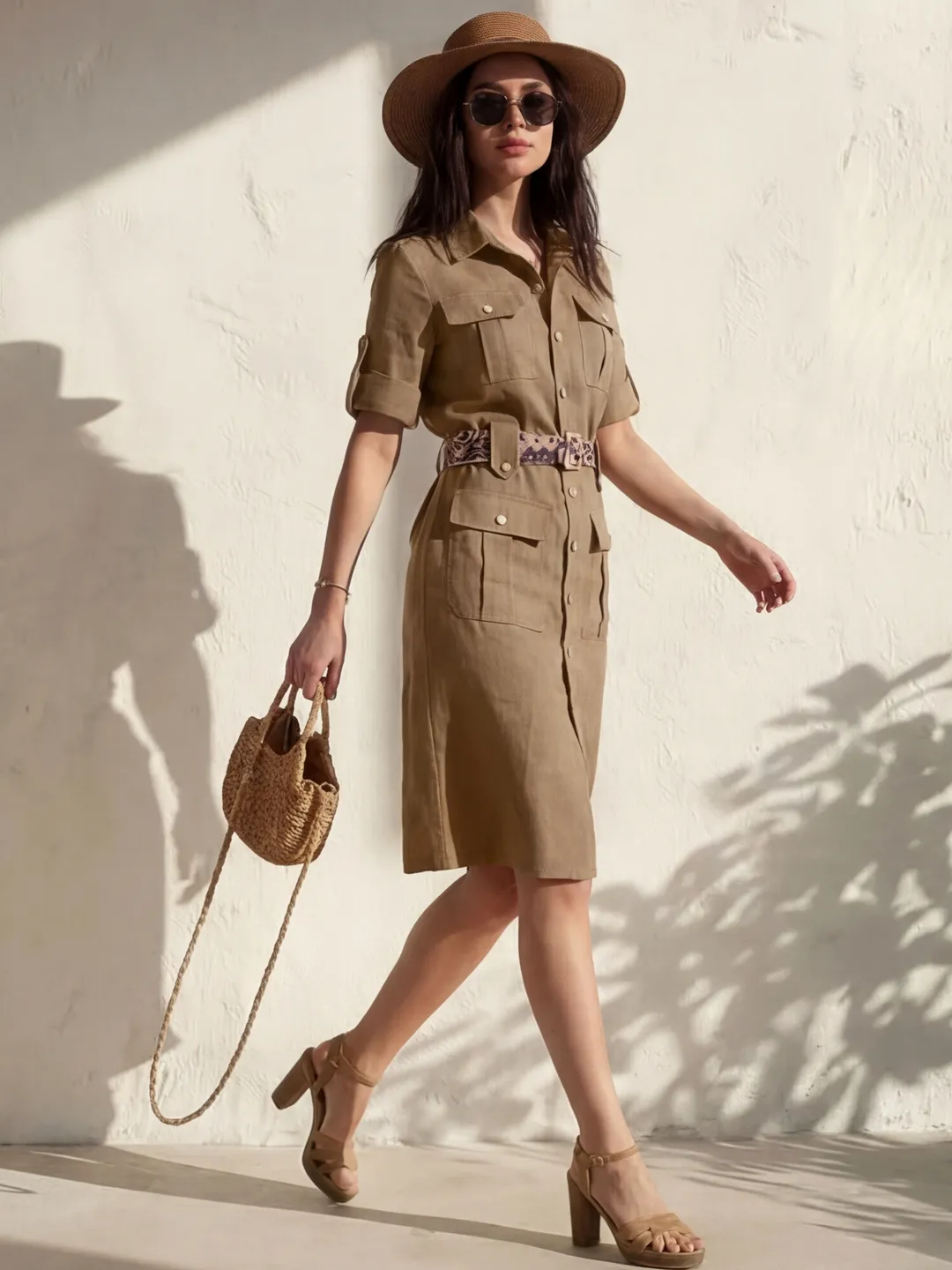 brown linen shirt dress Brown All-Day Linen Women's Shirt Dress  The Svaya