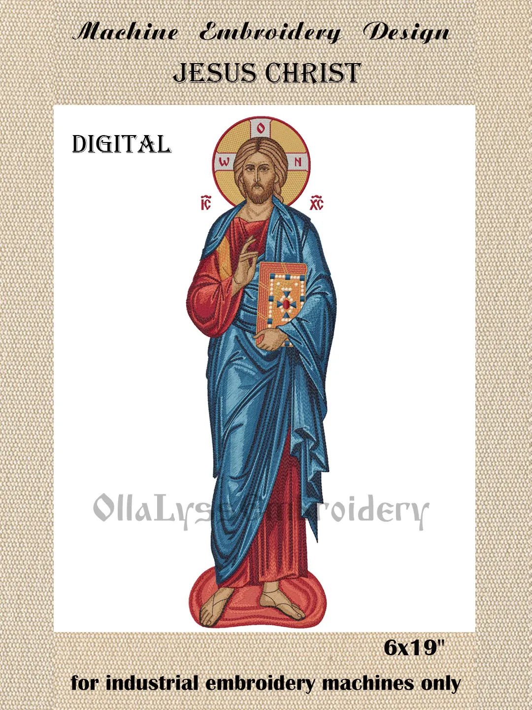 Jesus Christ embroidery design