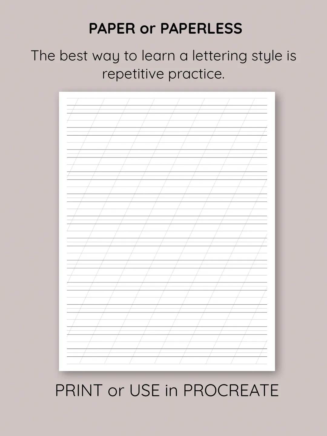 Paper Lettering Sheet Calligraphy hand lettering sheets. Printable calligraphy practice ...