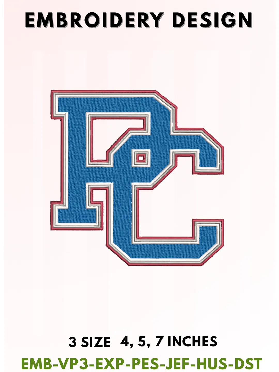 Blue Hose Football Embroidery Design, College Sports Embroidery Files, Sports Machine Embroidery Files, 3 Sizes, Instant Download