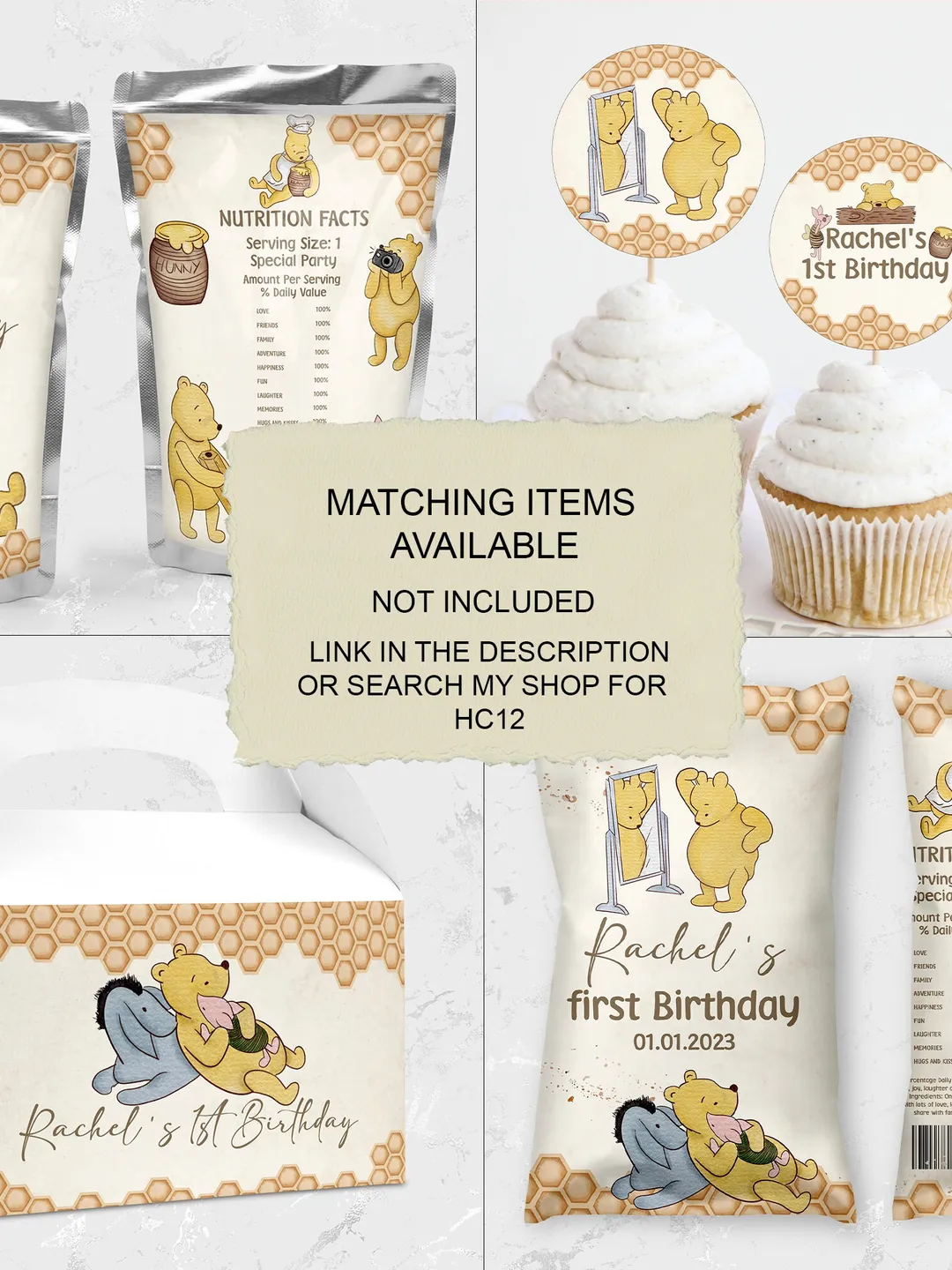 Milestone Board Winnie the Pooh Birthday Party; Winnie Pooh 1st ...