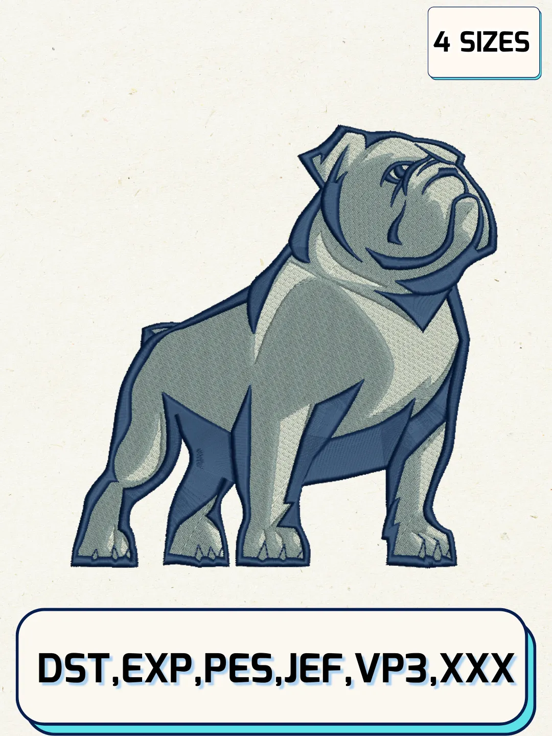 Samford Bulldogs Secondary Logos Embroidery Design Files, NCAA Logos Embroidery Designs, Machine Embroidery Files, 4 Sizes