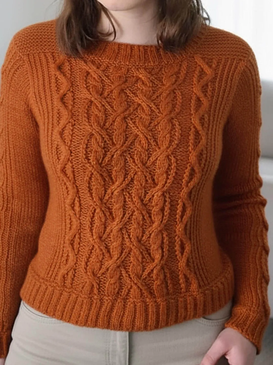 Cable Knit Sweater Pattern – Elegant Textured Pullover (PDF Pattern)