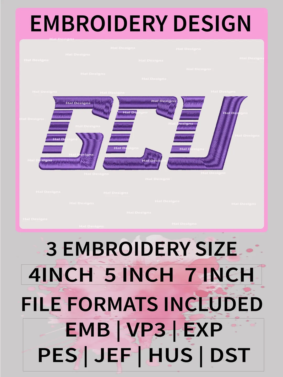 NCAA Grand Canyon Lopes Embroidery File, 3 Sizes, 6 Formats, NCAA Machine Embroidery Design, NCAA Logo, NCAA Teams