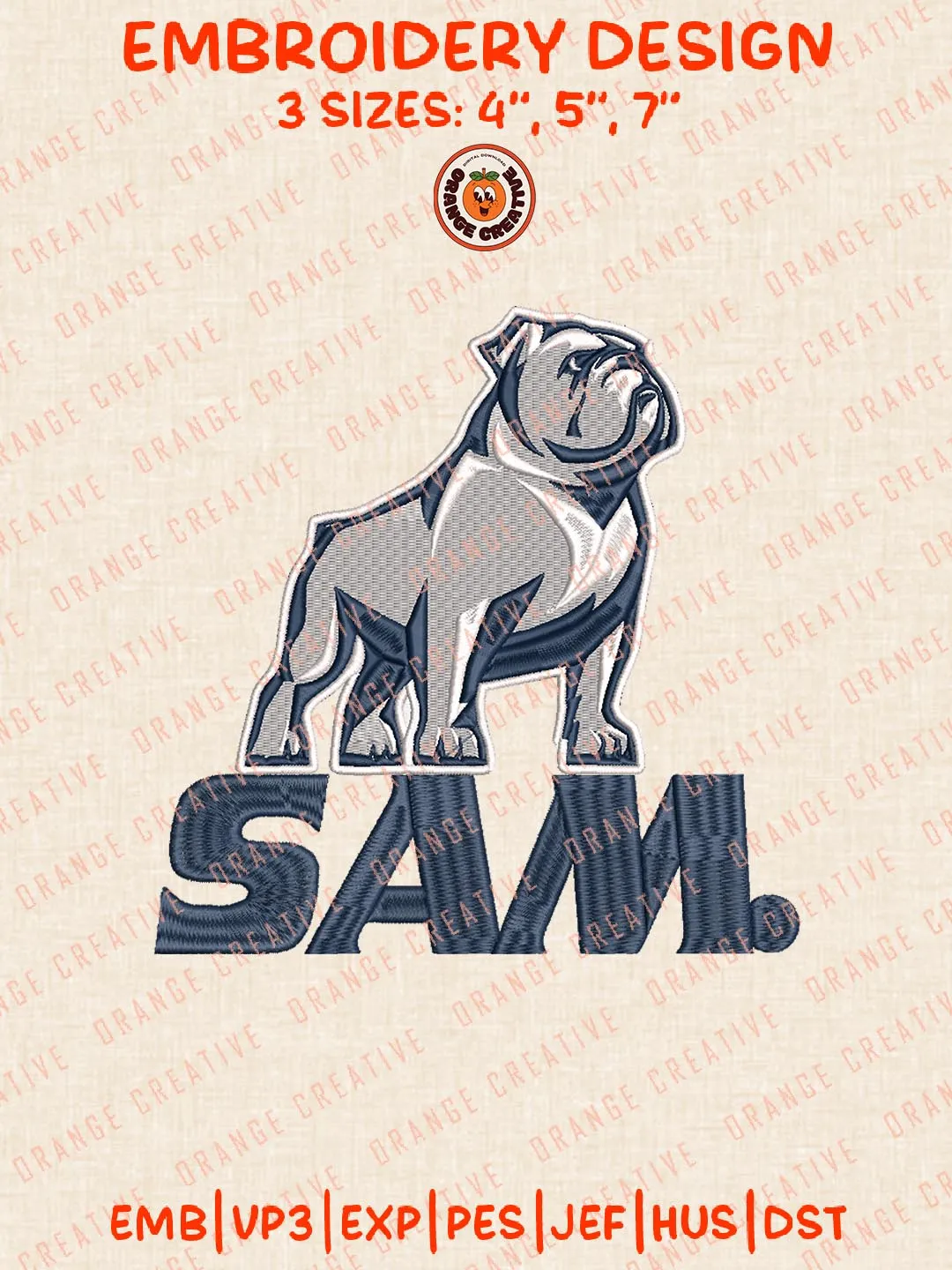 Samford Embroidery Design, NCAA Samford Bulldogs Team Logo Embroidery Design, Machine Embroidery Design File, 4 Sizes, Digital Download