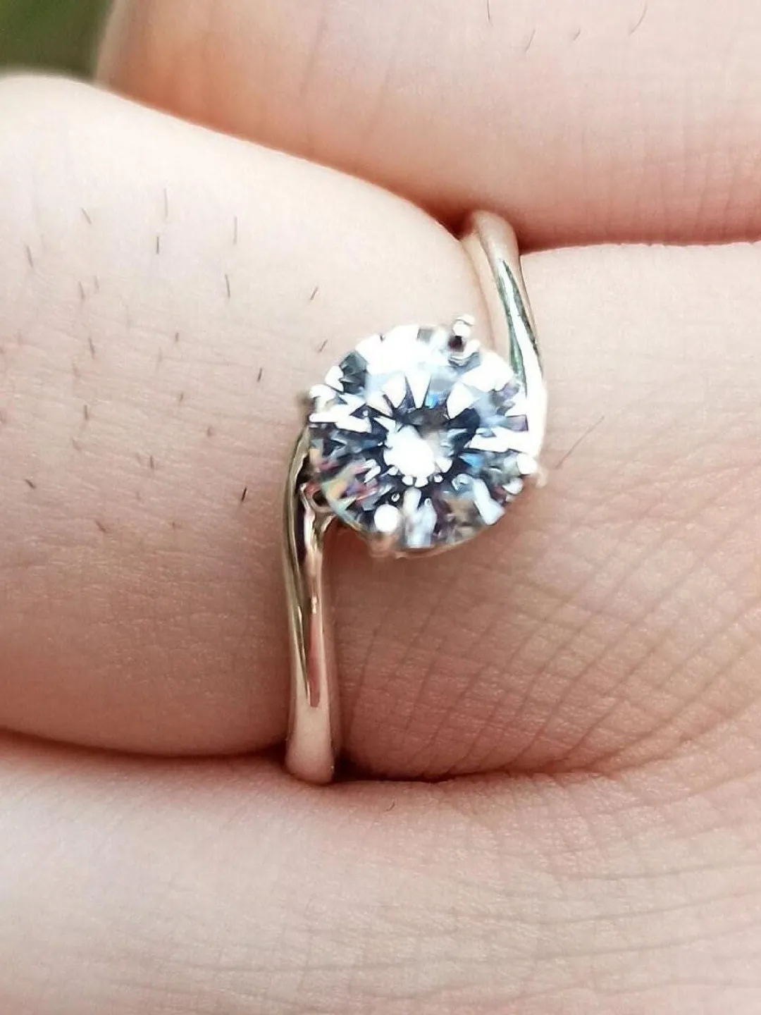 Handmade Solitaire CZ Ring, 925 Sterling Silver Promise Ring