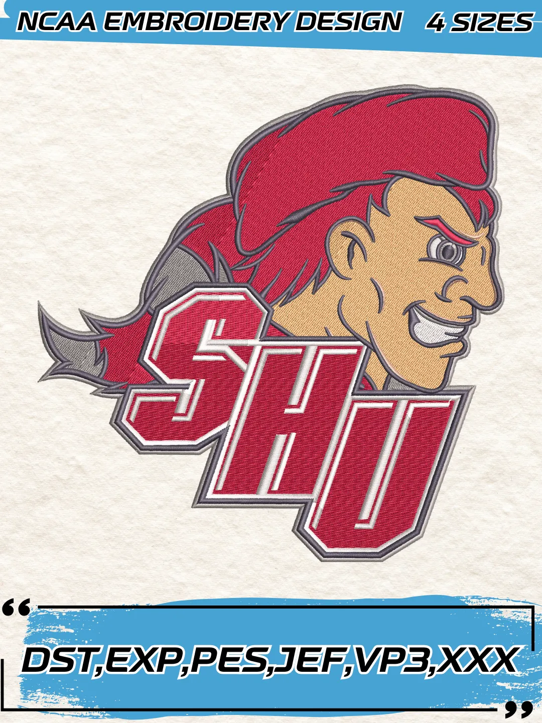 Sacred Heart Pioneers Secondary Logos Embroidery Designs,NCAA Logo Embroidery Design,Machine Embroidery Design File,4 Sizes, Digital Download