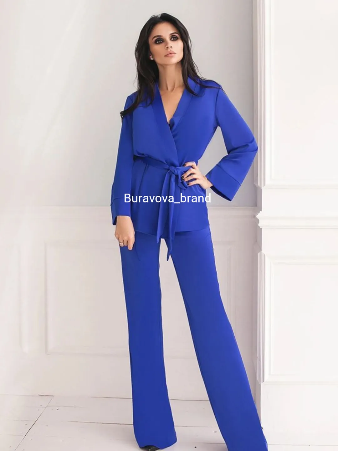 A blue pajama-style suit In stock