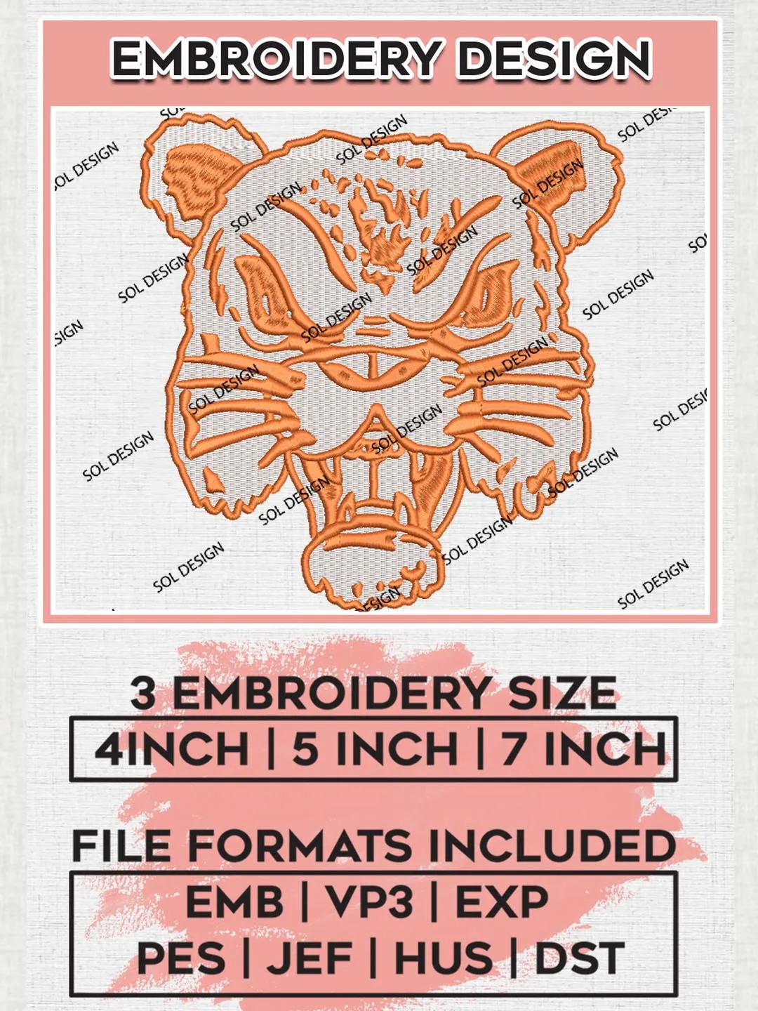 Sam Houston Bearkats College Team Head Mascot Logo Embroidery Design Files, NCAA Sam Houston Bearkats Machine Embroidery, NCAA Teams, 3 sizes, NCAA Machine embroidery designs, Digital Download