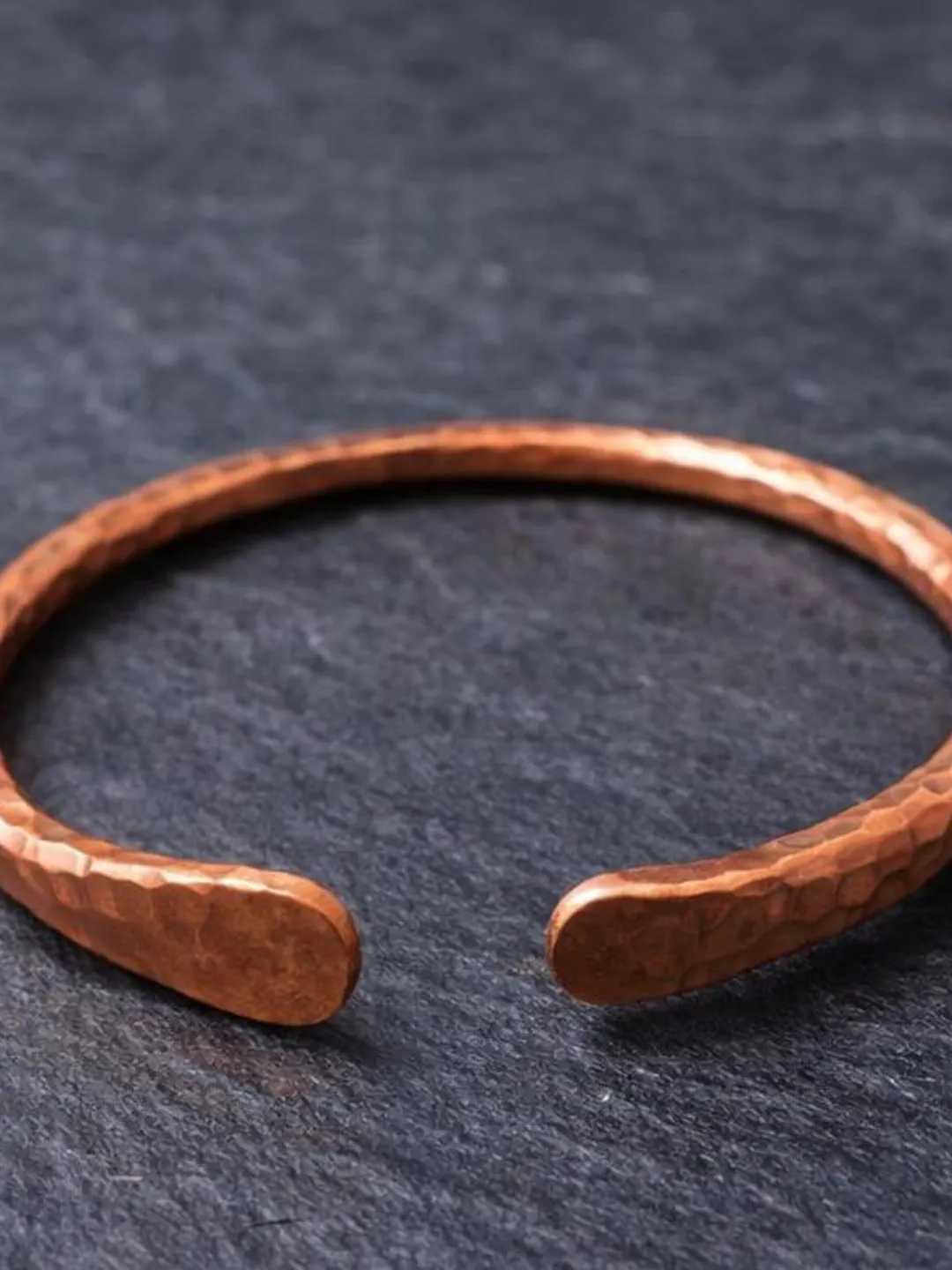 Handmade Copper Wire Wrapped Bangle: Rustic Hammered Boho Bracelet