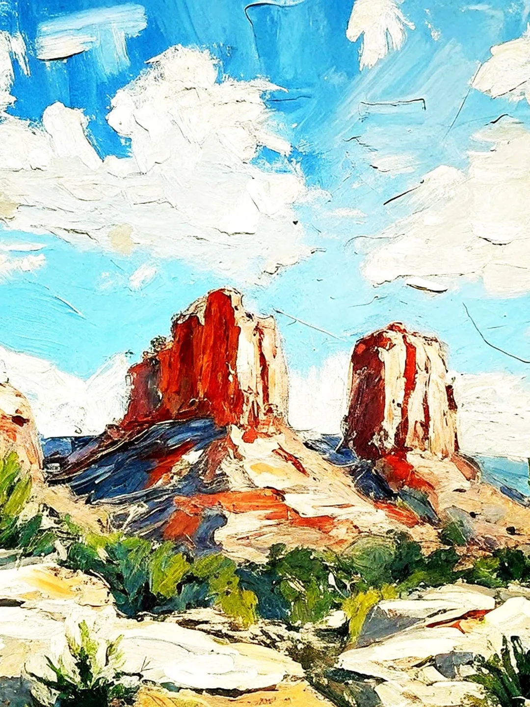 Sedona Painting Original Art Arizona Landscape Impasto Oil Painting Landscape Small Artwork Art Gift by ArtProkopaloSv