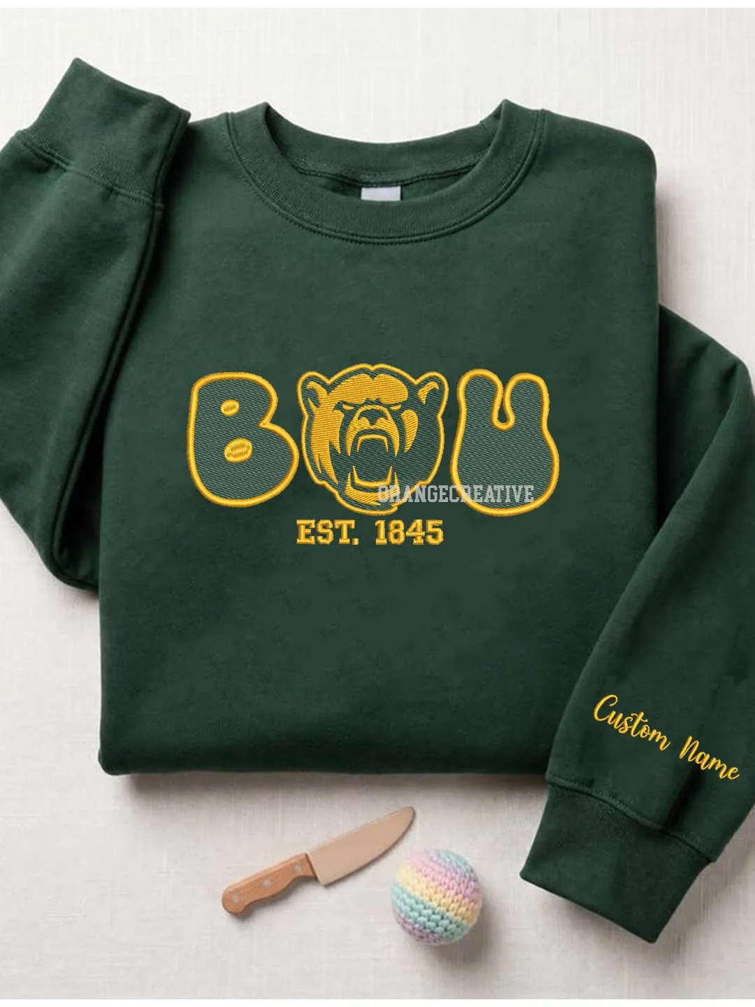 Baylor Bear Est Embroidered Sweatshirt, Sport Embroidered Crewneck, Football Embroidered Shirt, College Sweatshirt, Crewneck Gift