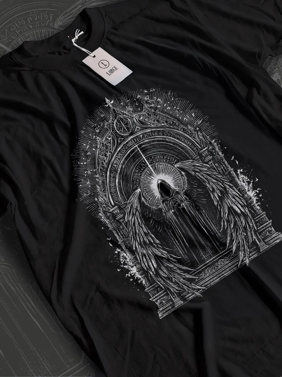 Goth Horror Shirt: Shadow of Death Design - Unisex Punk Style
