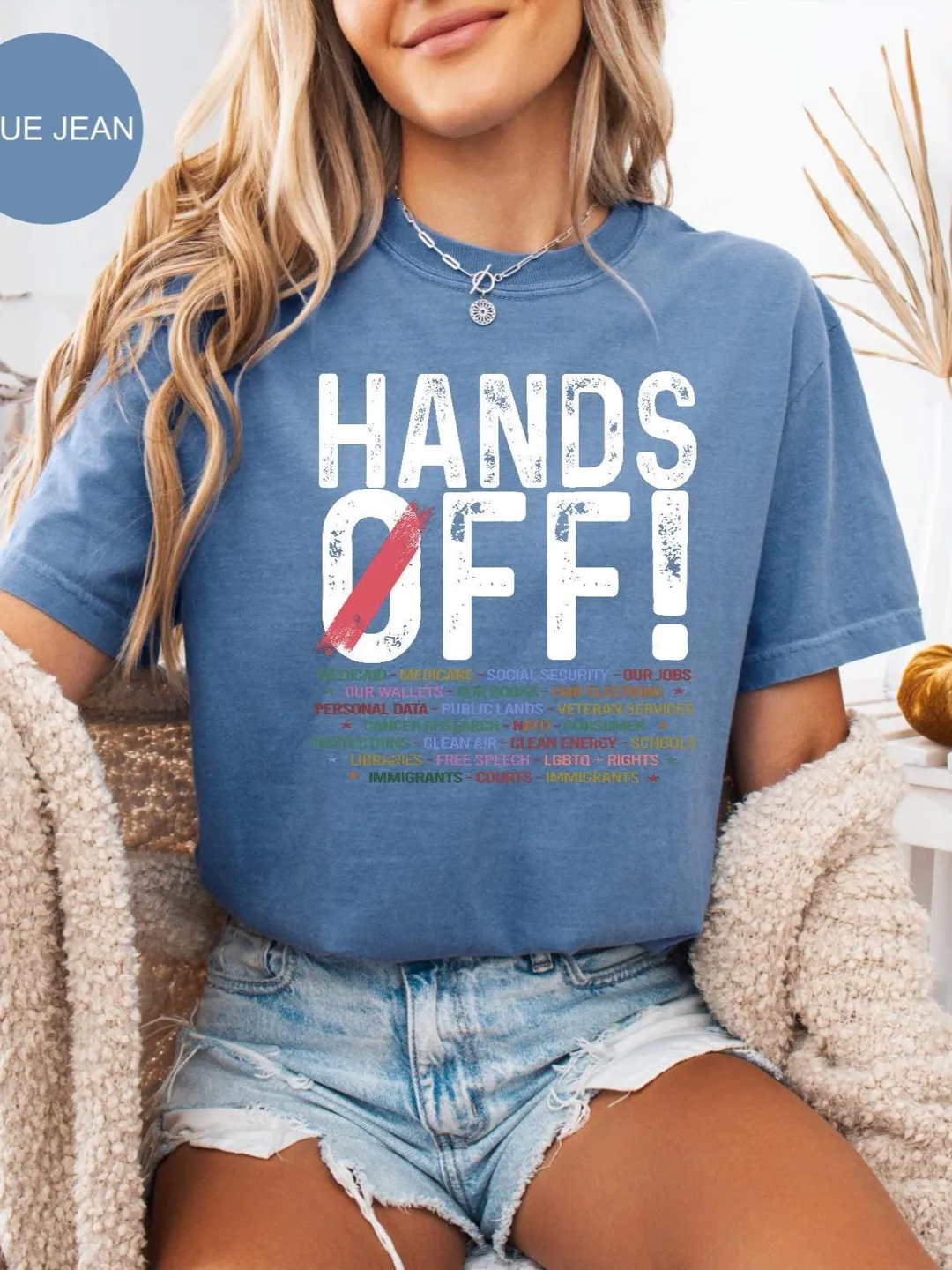 Comfort Colors® Hands Off Protest Shirt, Political Activism Tee, Environmental Rights T-Shirt, Save Public Lands, Medicare, Social Security