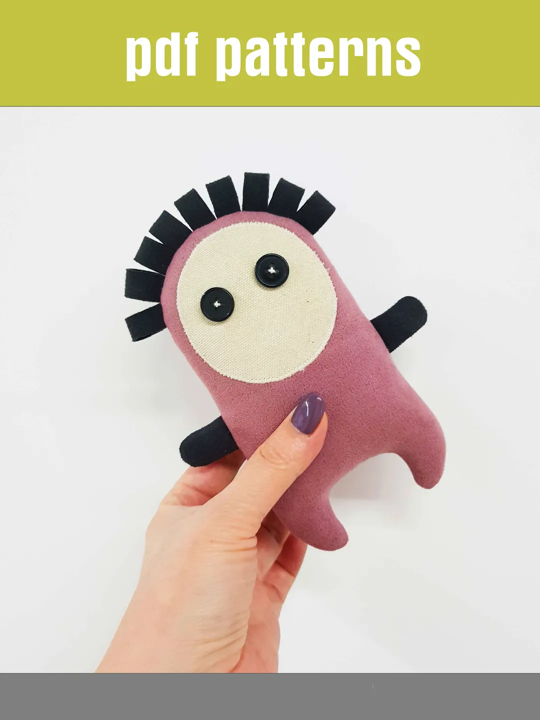Pink ghost sewing pattern PDF, halloween doll diy, Digital tutorial in english