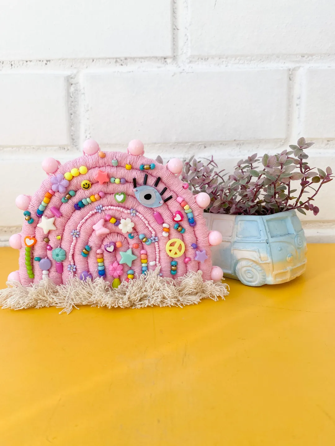 Macrame rainbow wall hanging, Cute gift for girl, Unique nursery decor, Pastel room aesthetic