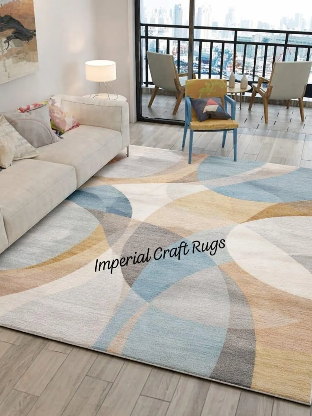 Hand Tufted Wool Rug, Pastel Geometric Modern Abstract Area Rug