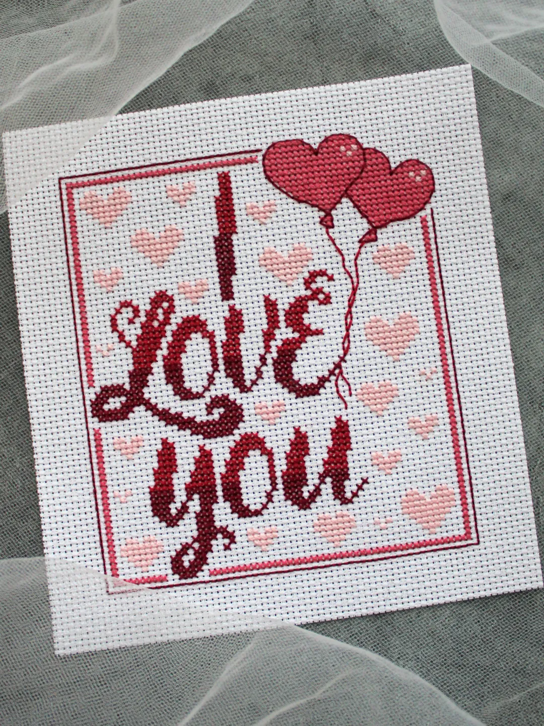 Cross stitch pattern I love you, easy cross stitch chart PDF