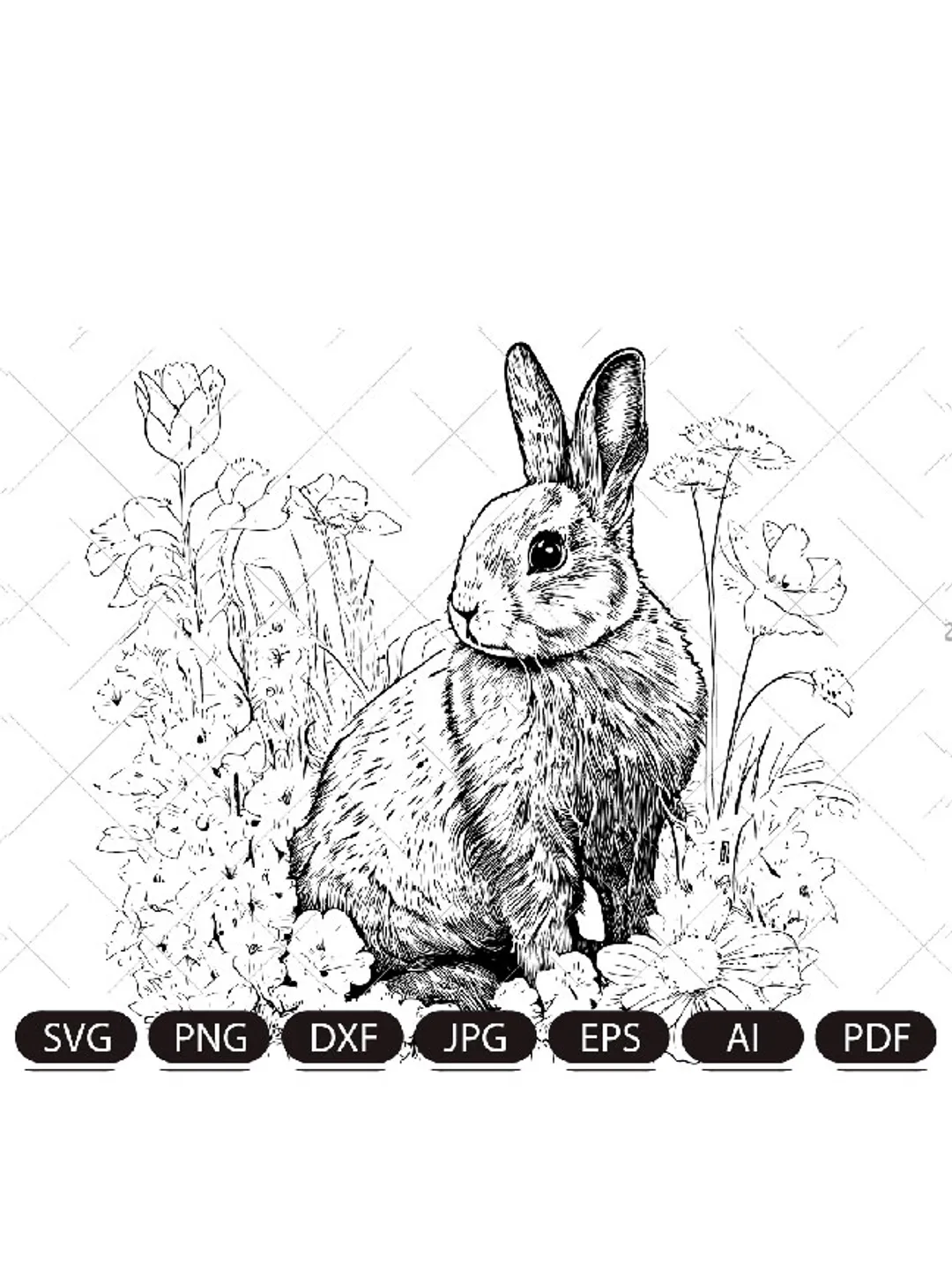 Bunny rabbit SVG, Easter Bunny SVG, Happy Easter svg, Spring svg, Rabbit SVG Cut file, Flower Bunny svg, Animal Face svg,Hare in flowers