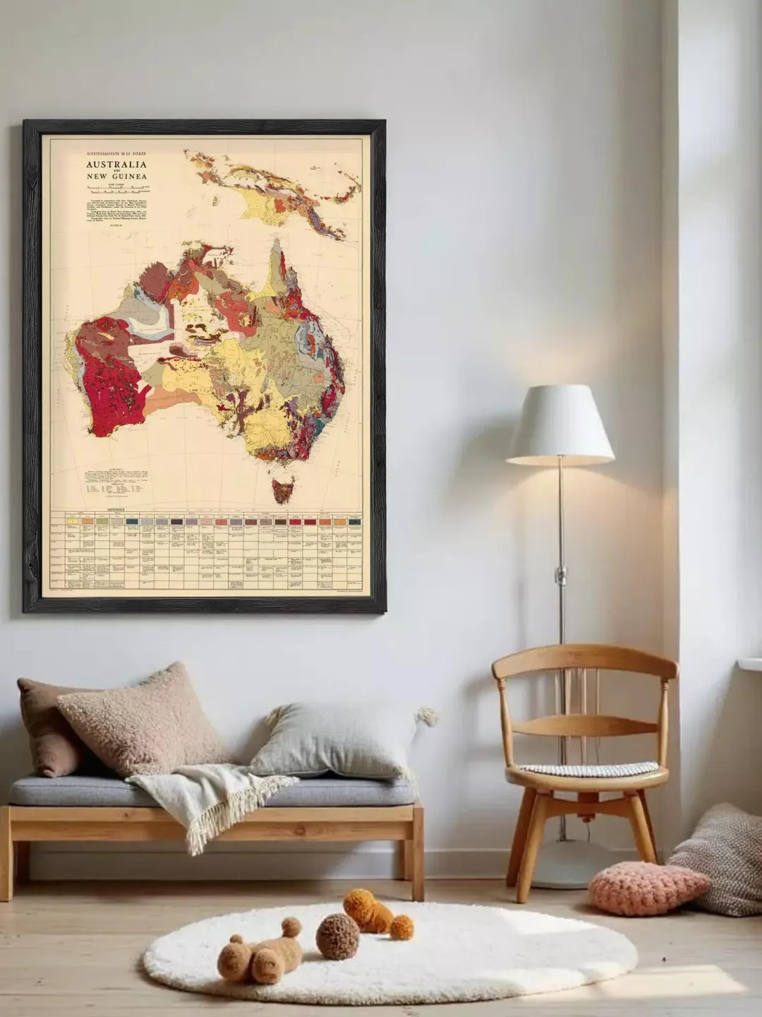 Vintage Australia Geological Map Print | 1952 Wall Art