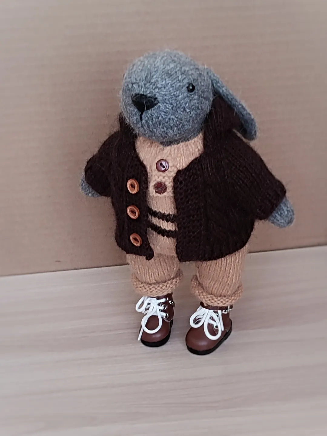 Stuffed Animal Bunny Rabbit plush toy 20 cm / Soft Plush Toy in Sweater, Hoodie, Pants and Booties