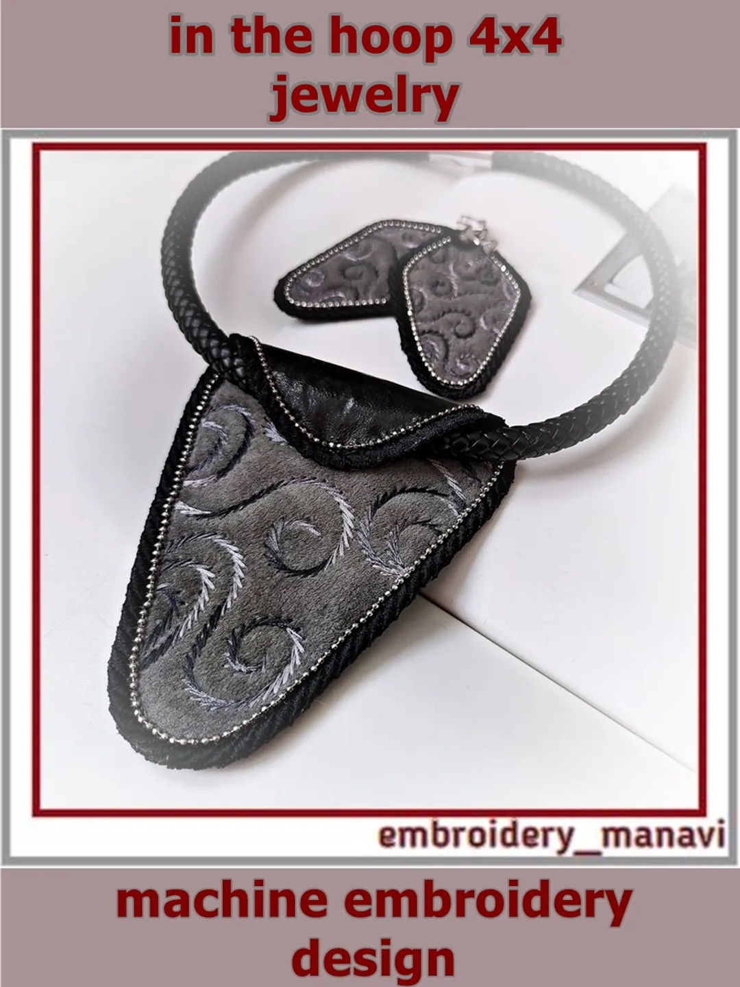 In the hoop machine embroidery design jewelry set