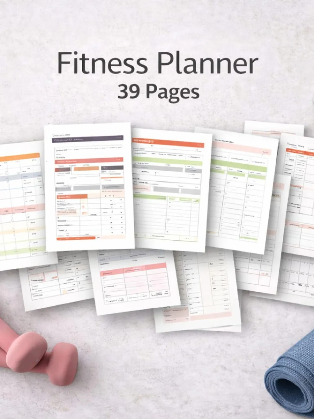 Fitness Planner Printable 39 Pages, Workout & Meal Tracker Journal ...