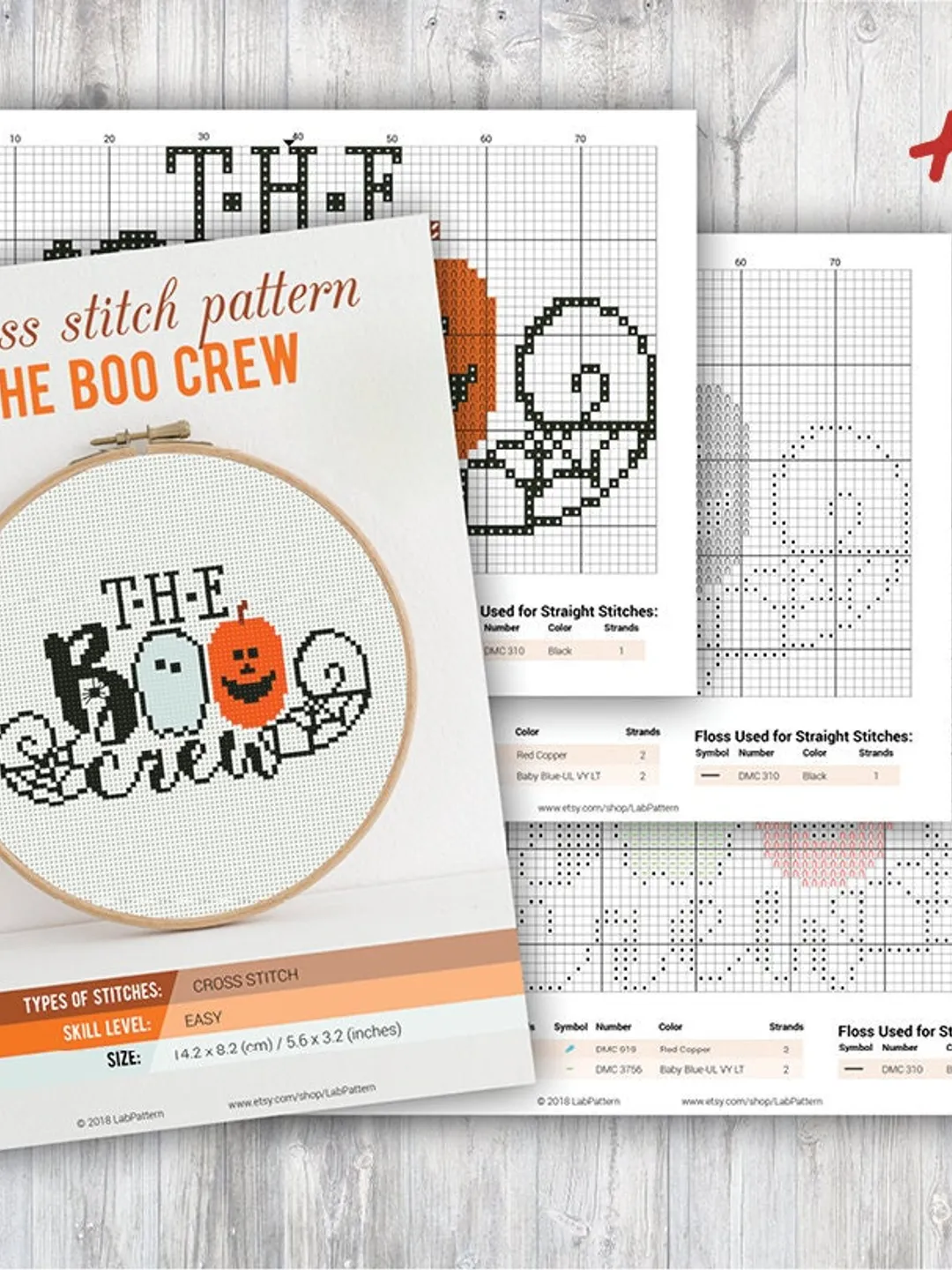 The BOO Crew Happy Halloween Cross stitch pattern Embroidery Pattern ...