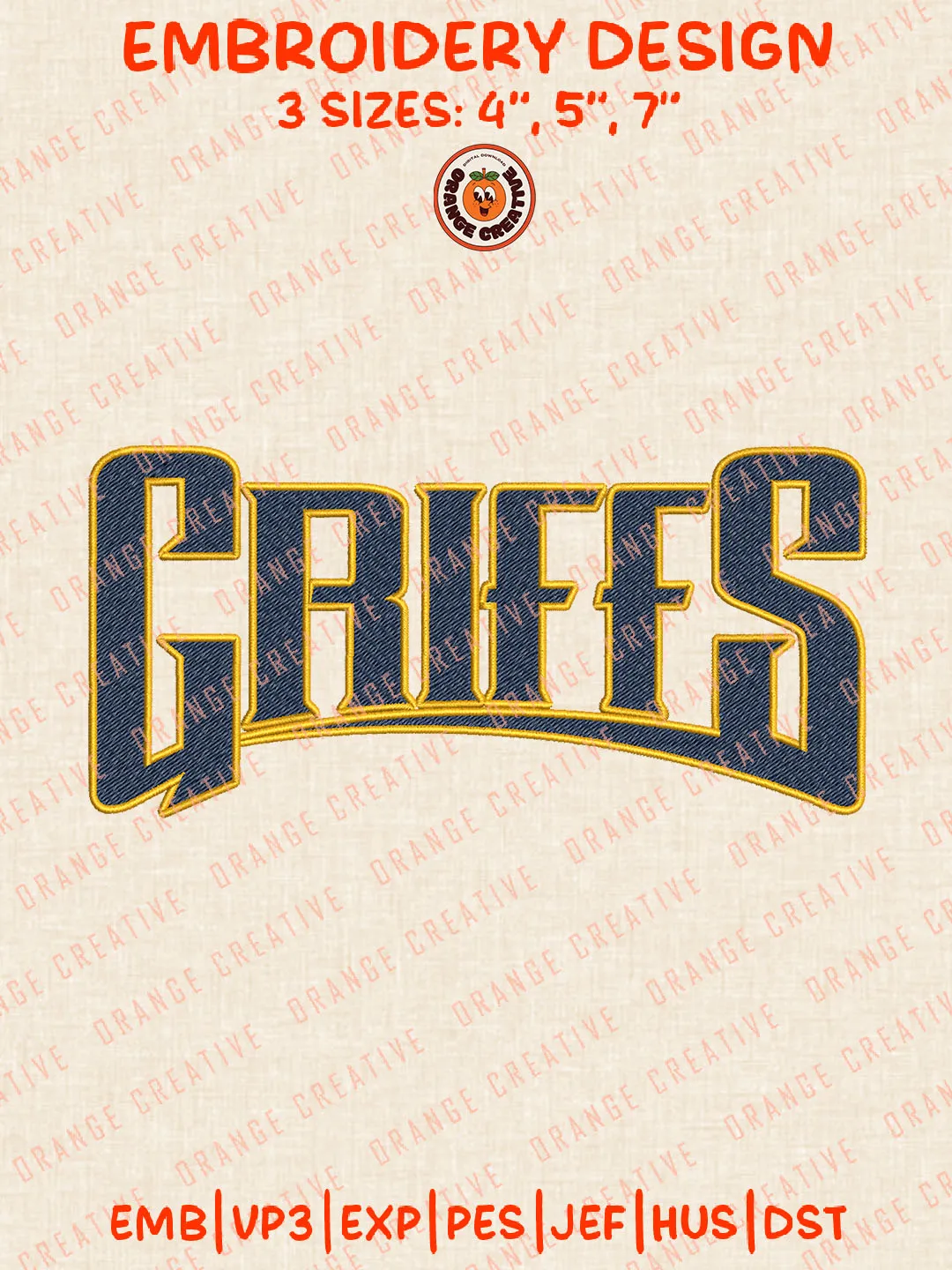 NCAA Griffs Word Logo Embroidery Files, NCAA Canisius Golden Griffins Team Embroidery Designs, Canisius Golden Football Team Machine Embroidery Files, NCAA Machine Embroidery, Digital Download